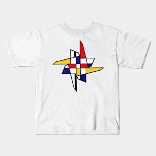 Mondrian style wind spinner Kids T-Shirt